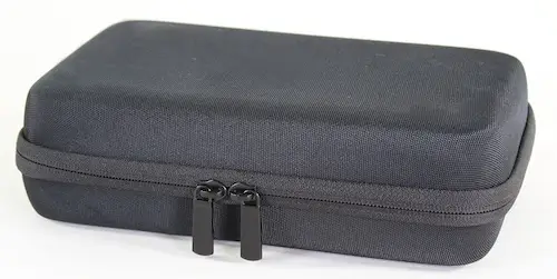 Open aluminum case with rifle